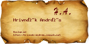 Hrivnák András névjegykártya